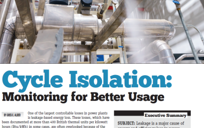 cycle isolation monitoring article in valve magazine